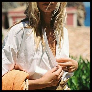 NWT FREE PEOPLE HEY BABY WHITE TOP